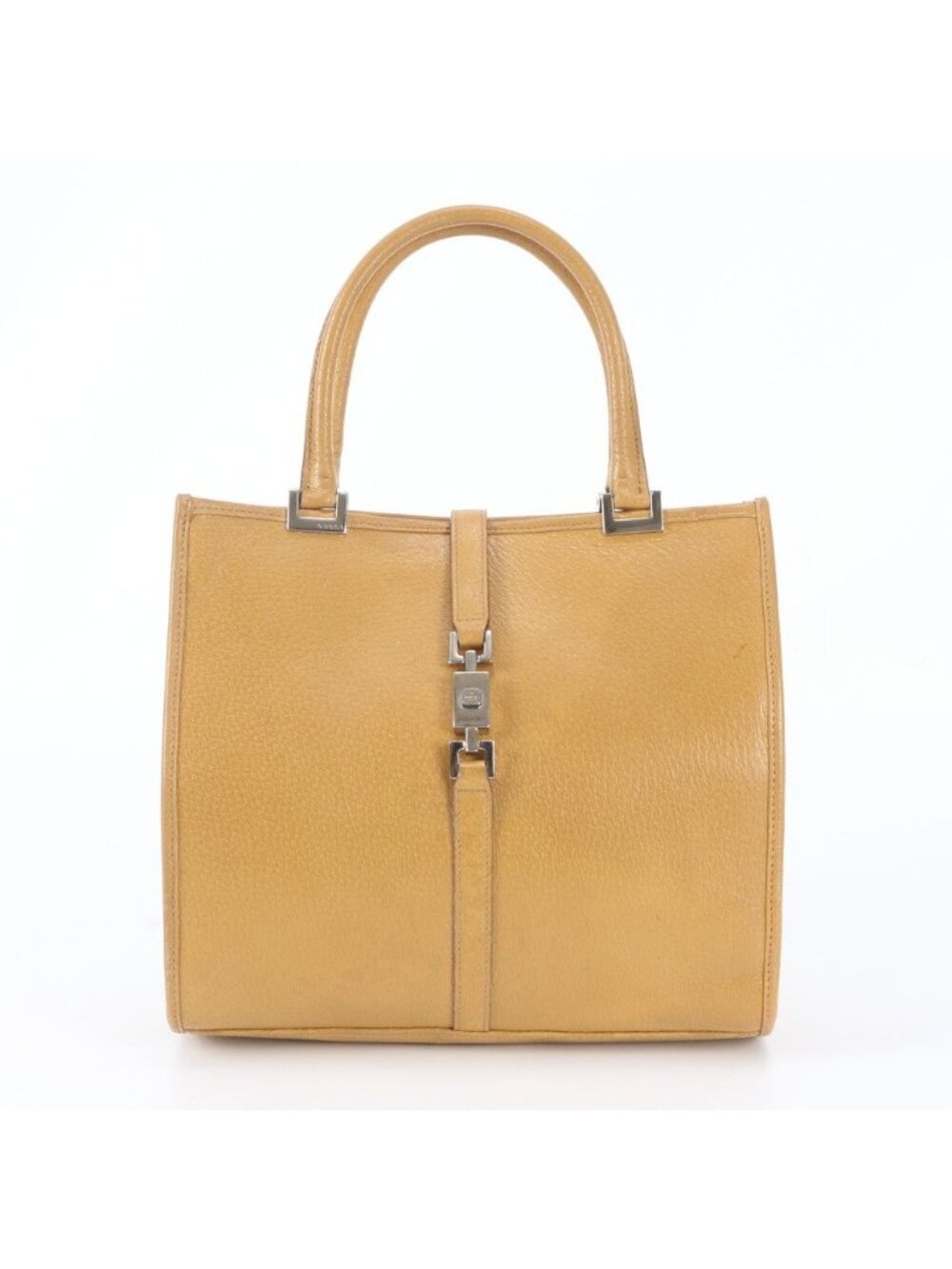 Gucci Jackie 002 Leather Handbag Tote Silver